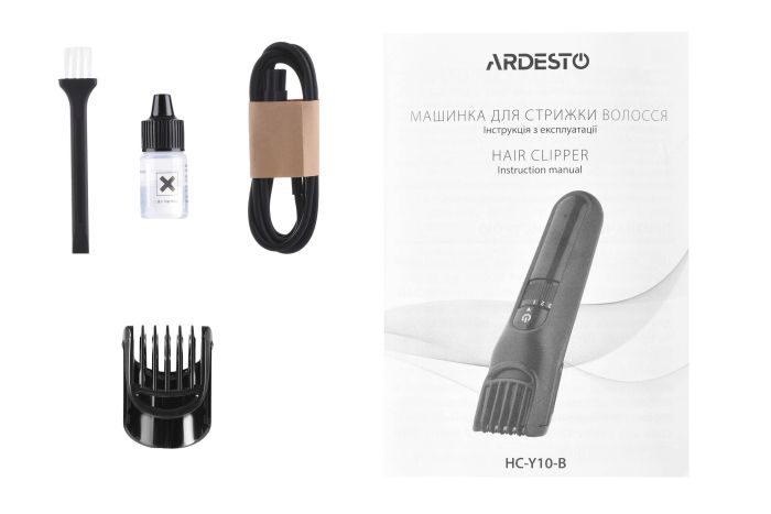 Машинка для стрижки  Ardesto , сеть+акум., насадок-1, сталь, черный ARDESTO HC-Y10-B