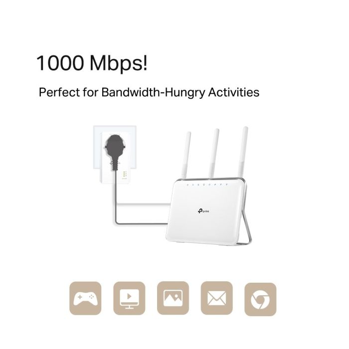 Комплект Адаптерoв Powerline TP-LINK  AV1000, 1xGE, (TL-PA7017 2шт), Розетка TP-Link TL-PA7017PKIT