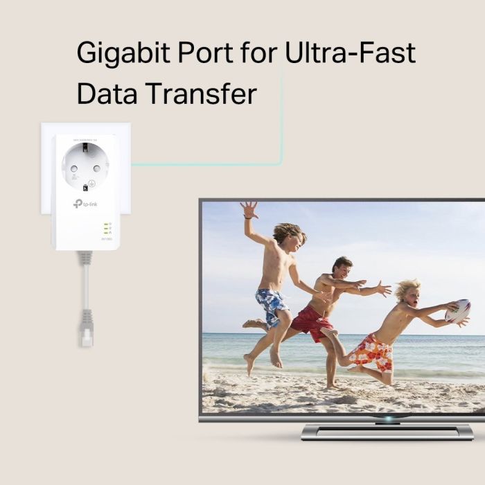 Комплект Адаптерoв Powerline TP-LINK  AV1000, 1xGE, (TL-PA7017 2шт), Розетка TP-Link TL-PA7017PKIT