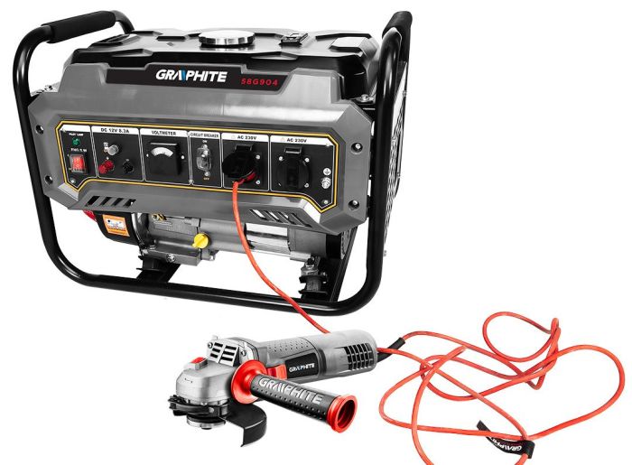 Генератор бензиновий GRAPHITE 230В (1 фаза), 2/2.2кВт, ручний стартер, AVR, 40кг