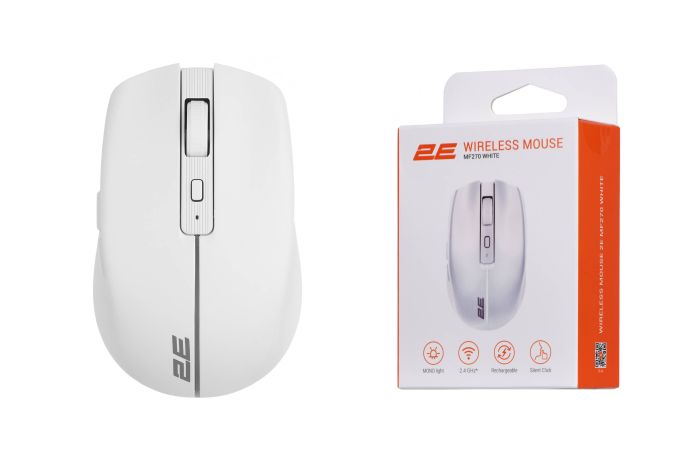 Мышь 2E MF270 Rechargeable, White LED, WL, белый