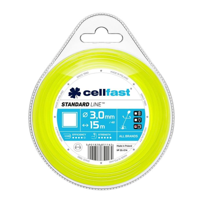 Леска косильная Cellfast квадрат 3.0 x 15м