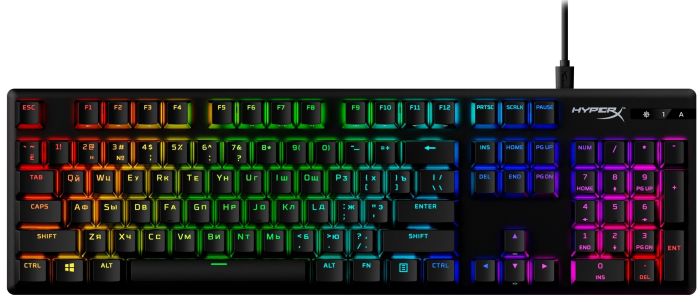 Клавиатура механическая HyperX Alloy Origins PBT 104key, Red, USB-A, EN/UA, RGB, черный