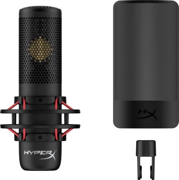 Микрофон геймерский HyperX ProCast, Bi, 3-pin XLR, no cable, з поп-фільтром, черный