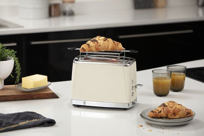 Toaster Russell Hobbs Luna Stone 2 Slice, 1550Вт, нержавеющая сталь+ пластик, подогрев, размораживание, бежевый