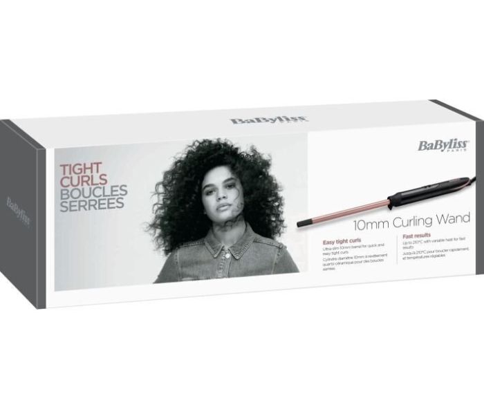 Плойка Babyliss, 48Вт, темп.режимов-6, D -10mm, 160-210С, керамика, черно-розовый