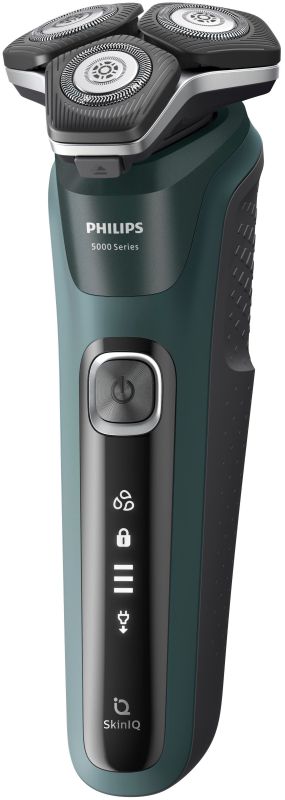 Бритва електр. Philips Series 5000 роторная, 9Вт,  бритв.головок-3, Li-Ion, сух.+влажн., триммер, черно-зеленый