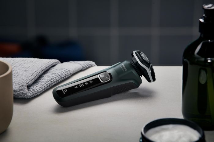 Бритва електр. Philips Series 5000 роторная, 9Вт,  бритв.головок-3, Li-Ion, сух.+влажн., триммер, черно-зеленый