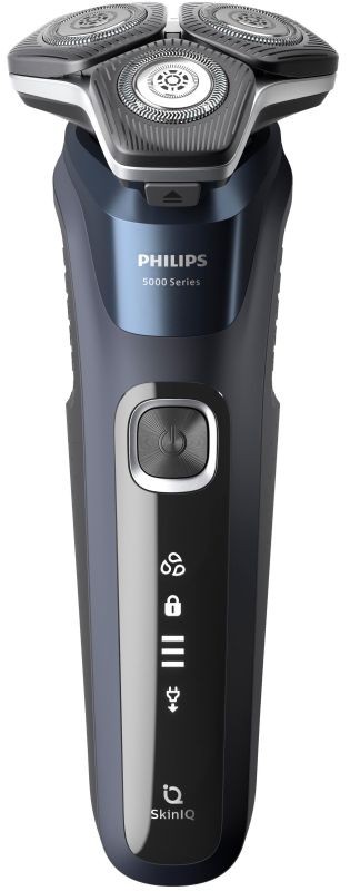 Бритва електр. Philips роторна Series 5000, 9Вт,  бритв.головок-3, Li-Ion, сух.+волог., тример, синій