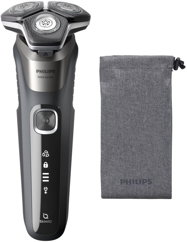 Бритва електр. Philips Series 5000 роторная, 9Вт,  бритв.головок-3, Li-Ion, сух.+влажн., триммер, серый