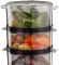 Пароварка Russell Hobbs Kitchen Collection 400Вт, чаша-2.3/3.3л, резервуар для воды -0.5л, механическое управл., 3 яруса, пластик, черный