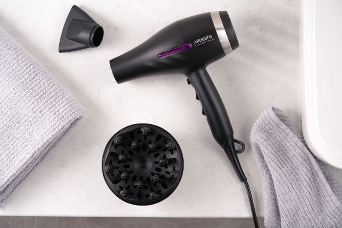 Фен Ardesto Violet PRO , 1850-2200Вт, 2 швидкості , 3темп.режими, дифузор, чорний ARDESTO HD-Y223PRO