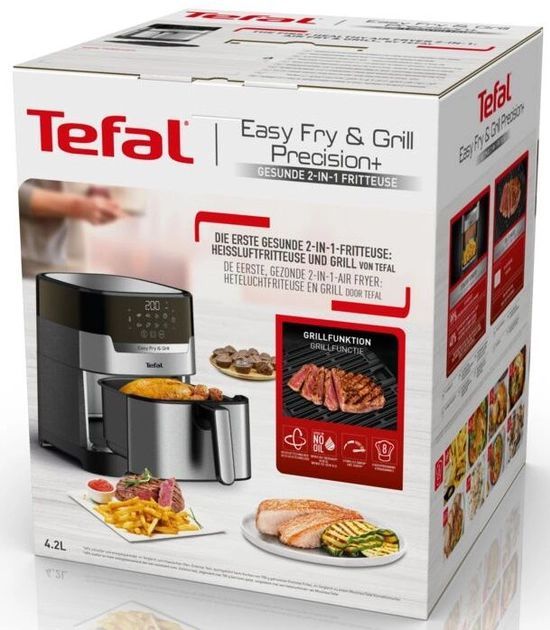 Мультипечь Tefal EasyFry&Grill Precision, 1550Вт, чаша-4.2л, сенсорное, пластик, серый