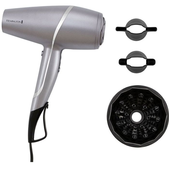Фен Remington ProLuxe You Adaptive, 2400Вт, режимов-3, дифузор, иониз-я, хол. обдув, турбо режим, серый