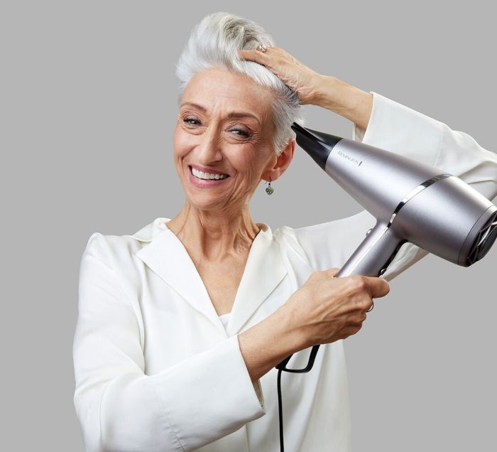 Фен Remington ProLuxe You Adaptive, 2400Вт, режимов-3, дифузор, иониз-я, хол. обдув, турбо режим, серый