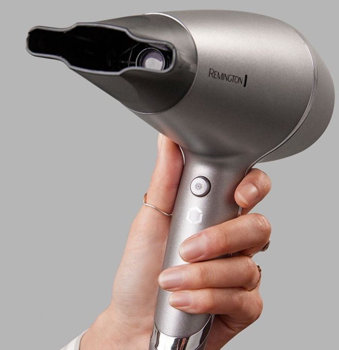 Фен Remington ProLuxe You Adaptive, 2400Вт, режимов-3, дифузор, иониз-я, хол. обдув, турбо режим, серый