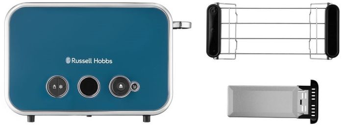Russell Hobbs toaster Distinctions 2-Slice 1670Вт, подогрев, разморозка, пластик, синий