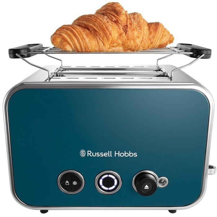Russell Hobbs toaster Distinctions 2-Slice 1670Вт, подогрев, разморозка, пластик, синий