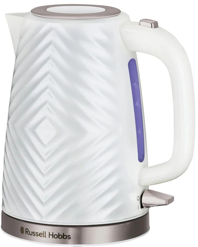 Електрочайник Russell Hobbs Groove White 1.7л, Strix, пластик, білий
