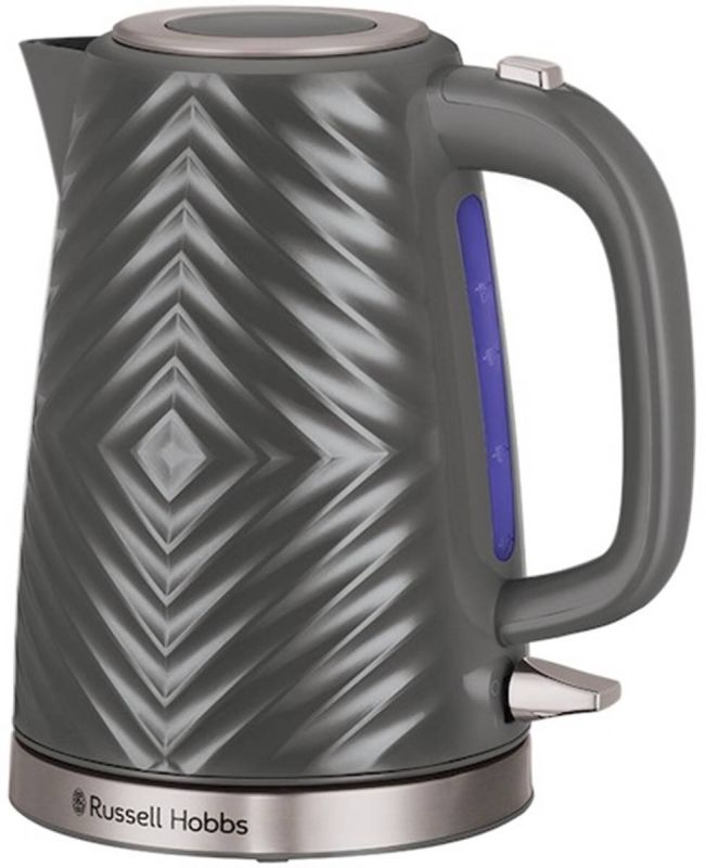 Электрочайник Russell Hobbs Groove Grey 1.7л, Strix, пластик, серый