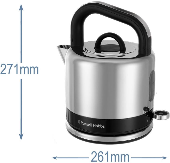 Электрочайник Russell Hobbs Distinctions Ocean 1.5л, Strix, металл, серебристо-черный