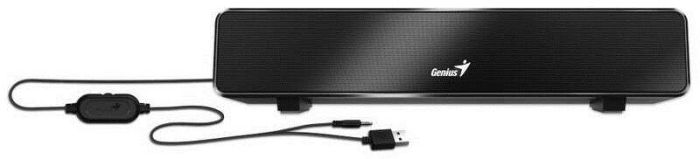 Акустическая система Genius SOUNDBAR 100, 1.0, USB-А, mini-jack, черный