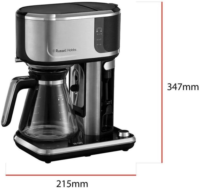 Кофеварка Russell Hobbs капельная Attentiv Coffee Bar 1.5л, молотый, LED-дисплей, черно-металл