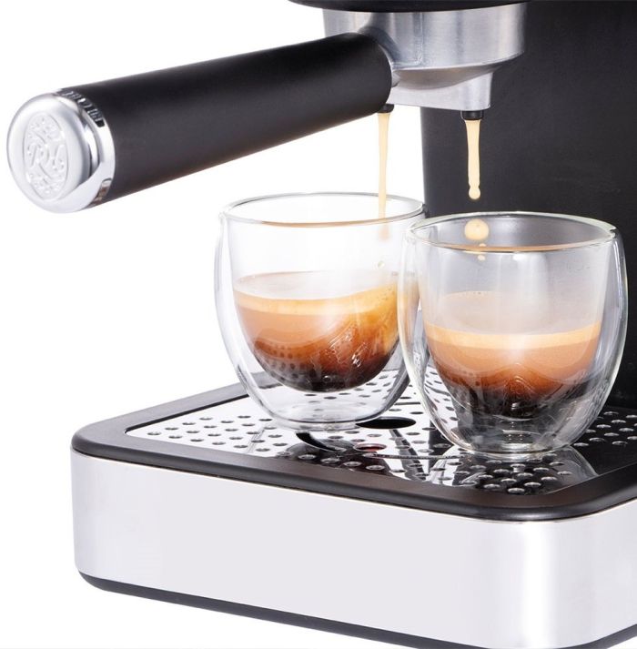 Кофеварка Russell Hobbs рожковая Distinctions Titanium 1.1л, молотый + чалды, серебристый