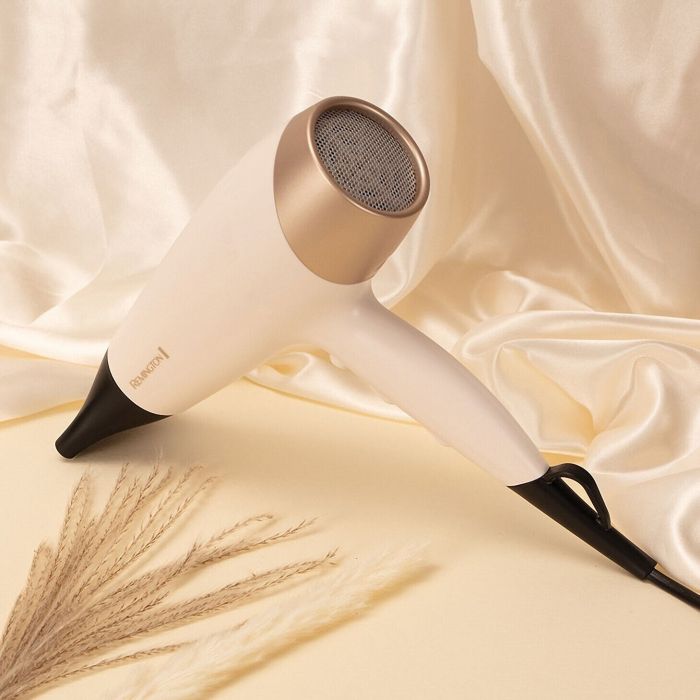 Фен Remington Shea Soft, 2200Вт, 3 режими, дифузор,турмалінова іоніз-я, хол. обдув, біло-золотий