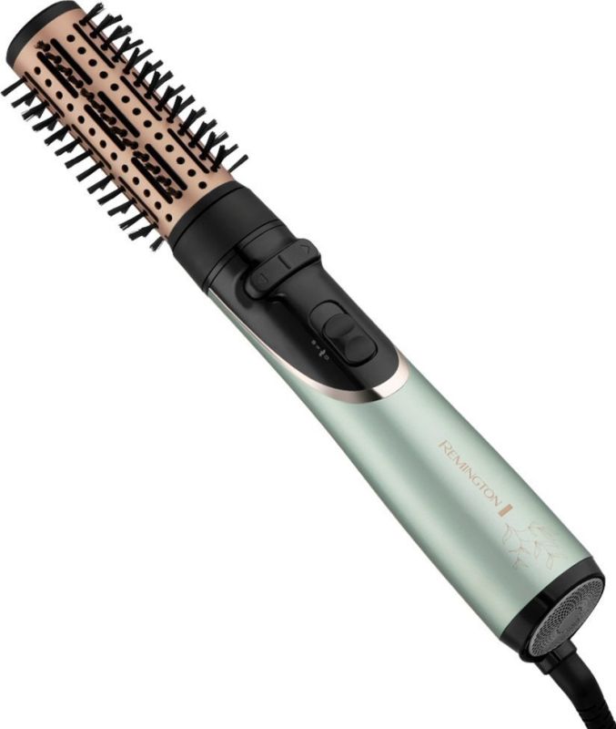 Фен-щетка Remington Botanicals, 800Вт, режимов-2, иониз-я, вращ., хол. обдув, керамика, мятно-черный