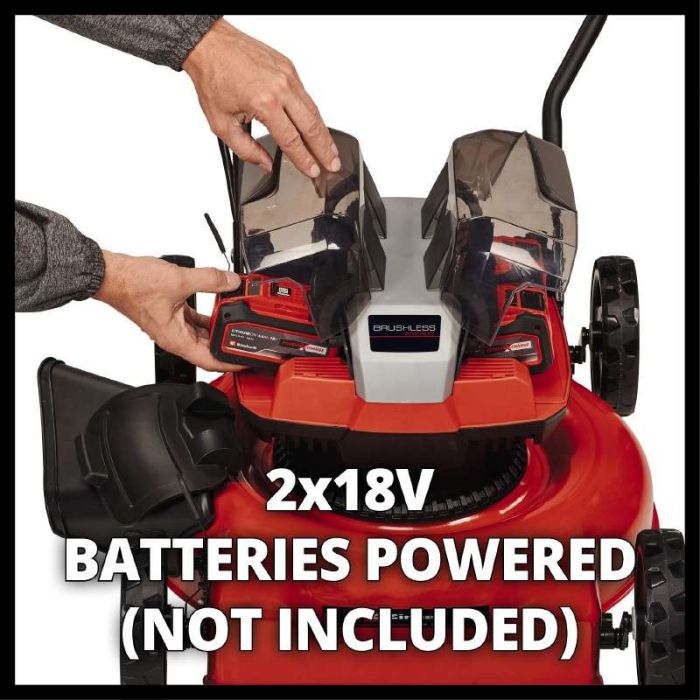 Газонокосарка акумуляторна Einhell PXC GE-CM 36/48 Li M 36В(18+18) 48см без травозбірника 30-75мм 16.9кг