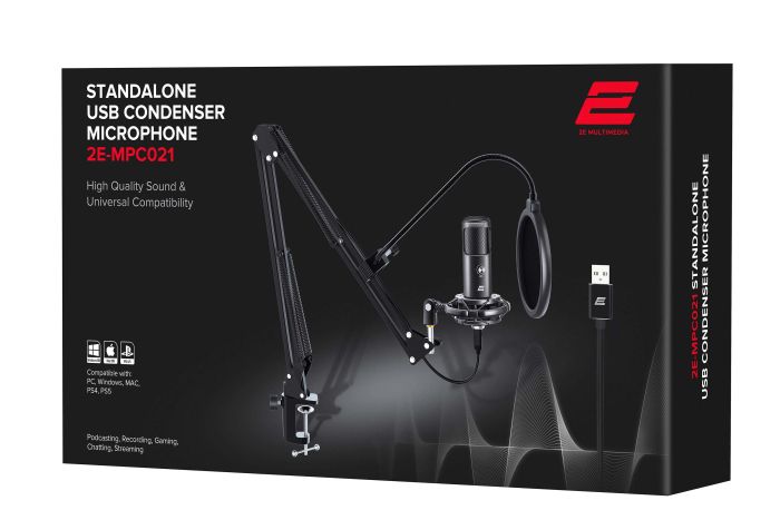 Микрофон для ПК 2Е MPC021 Streaming, USB