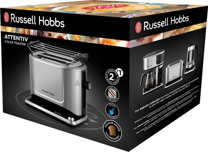 Тостер Russell Hobbs Attentiv 2 Slice 1500Вт, разморозка, подогрев, металл