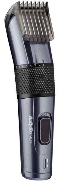 Машинка для стрижки  Babyliss, сеть+акум., вибрационный мотор, насадок-1, кейс, титан.напыл., серый