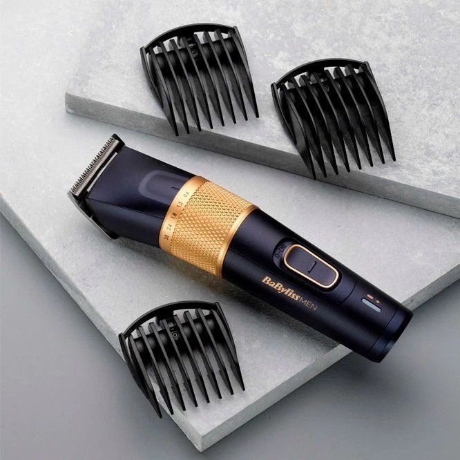 Машинка для стриження  Babyliss, мережа+акум., вібраційний мотор, насадок-8, кейс, титан.напил., синій