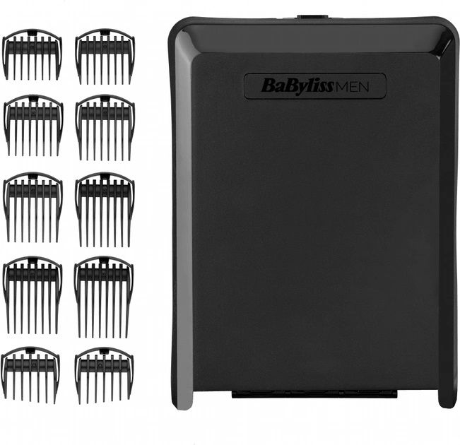 Машинка для стриження  Babyliss, мережа+акум., вібраційний мотор, насадок-8, кейс, титан.напил., синій