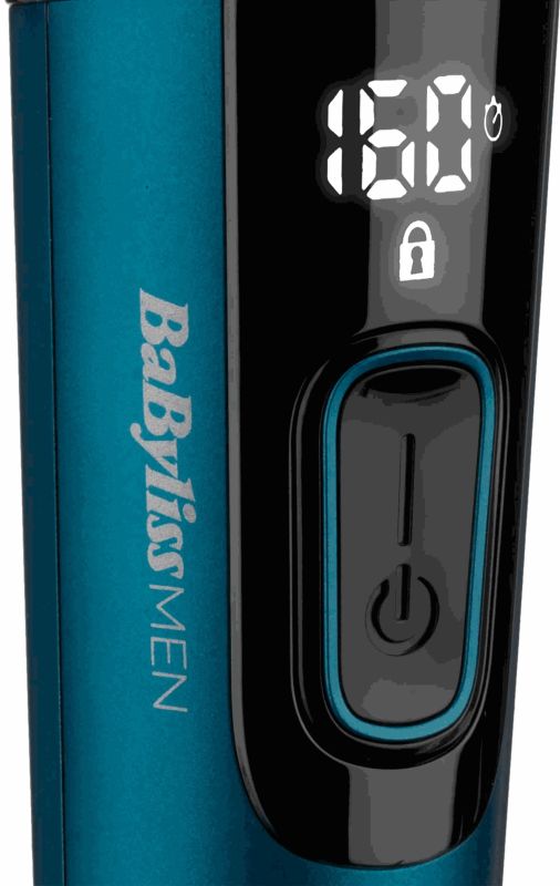 Машинка для стриження  Babyliss, мережа+акум., вібраційний мотор, насадок-8, кейс, титан.напил., синій