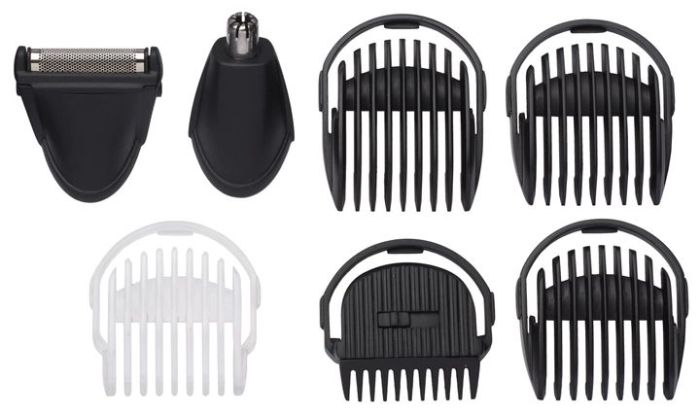 Набор для стрижки  Babyliss для бороды, усов, головы и носа, акум., вибрационный мотор, насадок-6, сталь, черный
