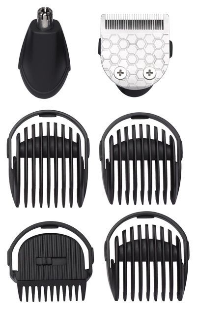 Набор для стрижки  Babyliss для бороды, усов, головы и носа, акум., вибрационный мотор, насадок-6, сталь, черный