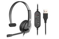Гарнітура ПК моно On-ear 2E CH12 USB, omni-mic, 2м, чорний