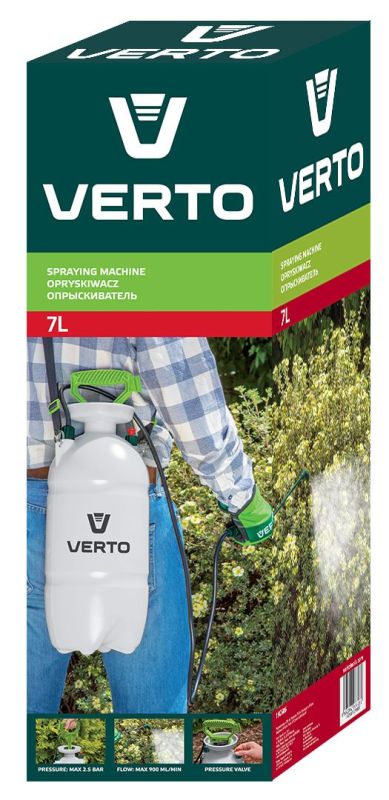 Обприскувач ручний Verto 7л 3бар 0.9л/хв 1.45кг