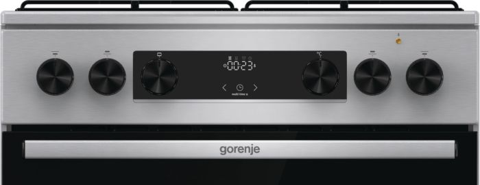 Плита Gorenje комби, 71л, 60x60см, дисплей,  эмалированные реш, программатор IconLed,нерж