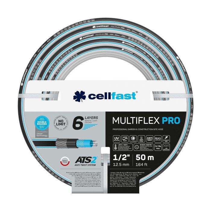 Шланг садовый Cellfast MULTIFLEX PRO 1/2" 50м 6 слоев до 35бар -20…+65°C
