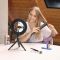 Трипод смартфона Hama Smart-80 V2,  шаровидный, 9.5cм, Bluetooth, со светодиодным кольцом, черный