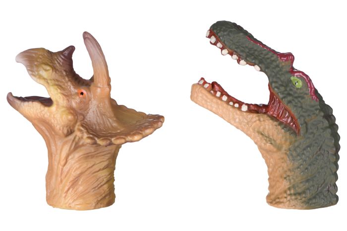 Игровой набор Same Toy Пальчиковый театр Спинозавр и Трицератопс, 2ед.