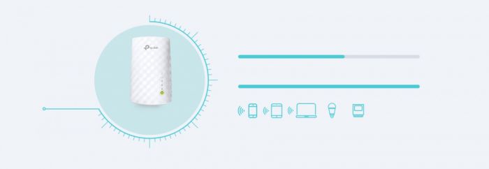 Розширювач покриття WiFi TP-LINK  AC750, 1xFE LAN, MESH TP-Link RE220