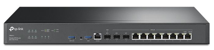 Мультисервісний Маршрутизатор TP-LINK  8xGE LAN/WAN, 1xSFP WAN/LAN, 2x10GE SFP+ WAN/LAN, 2xUSB TP-Link ER8411