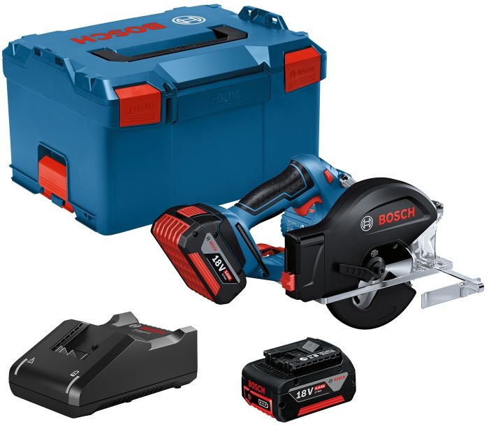 Пила дисковая Bosch GKM 18V-50 аккумуляторая, 2*18 В 5 Ач, 136 мм, 4250 об/мин, 2.2 кг
