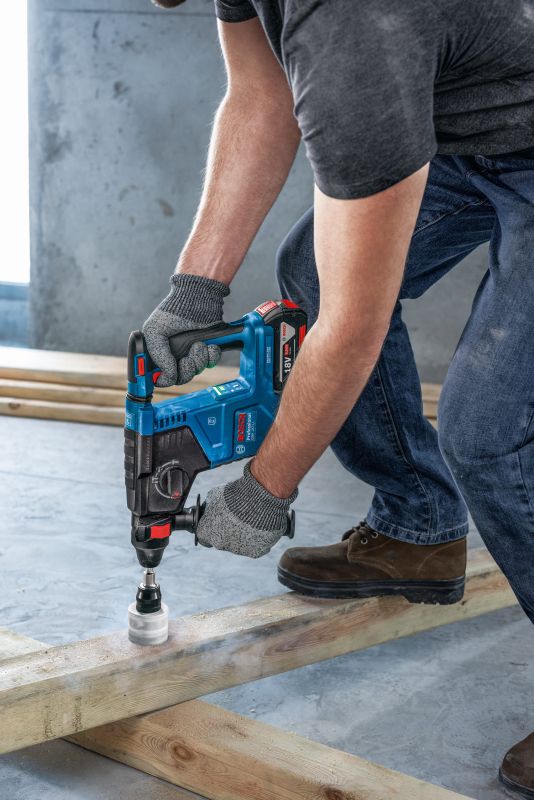 Перфоратор аккумуляторный Bosch GBH 187-LI ONE Chuck, SDS-Plus, 18В, акб 2х5А•ч, 2.4Дж, 2.9кг