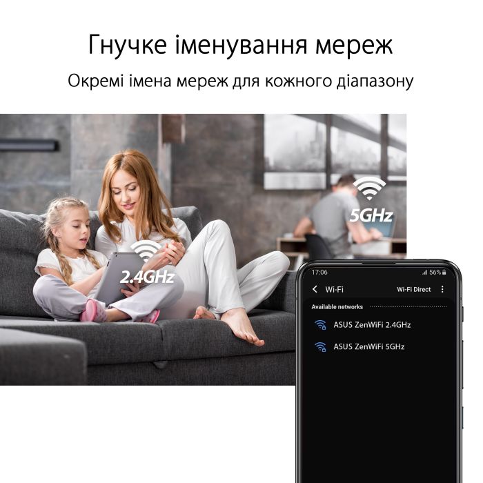 Система WiFi-Mesh ASUS ZenWiFi XD4 PLUS AX1800, 1xGE LAN, 1xGE WAN, 2мод, чорний